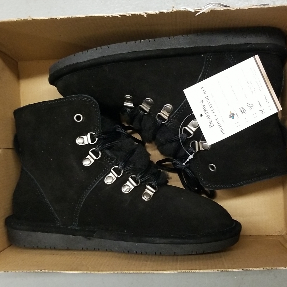 BearPaw Black Suede Winter Boots